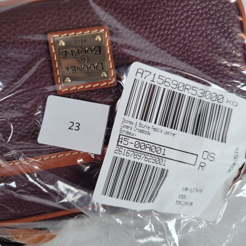 Dooney & Bourke Womens Camera Crossbody Pebble Leather Small Bordeaux Burgundy - Picture 8 of 12